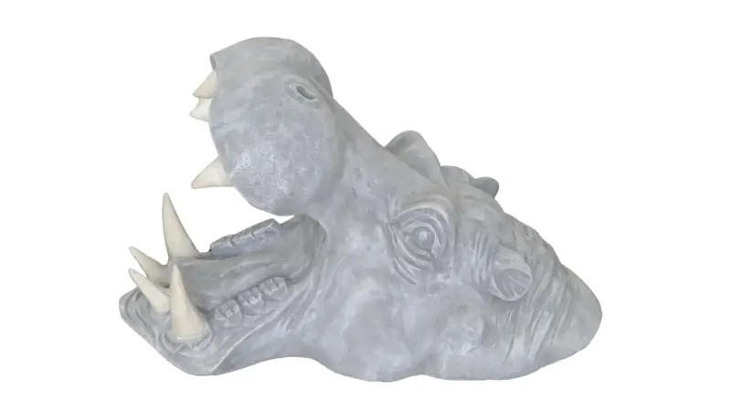 Product image 4 of the product “Zuberi - Hippopotamus head with open mouth, 50cm L | cast stone ”